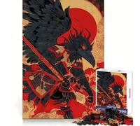 Raven Samurai Warrior with Spear Jigsaw Puzzles for Adults1000 Piece Mind Skill Group Joy Quality Edge Art Collection Piece (38x26cm)