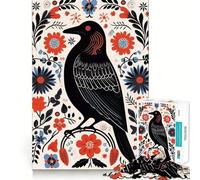 Raven Scandinavian Folk Hard Jigsaw Puzzle for Adults 1000 Pieces Mind Puzzle Calm Relax Art Assembly (50x75cm)