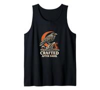 Raven Sewing Moon Retro Halloween Craft Tank Top