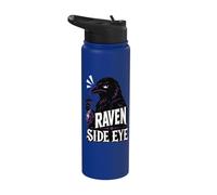 Raven Side Eye Crystal Sarcastic Stainless Steel Insulated Water Bottle
