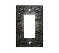 Raven Single Rocker Light Switch Cover, Gothic Nature Tree Butterfly Halloween Black Plastic Standard Size Accents Wall Switch Plates for New Apartment Home Bedroom Office Decor
