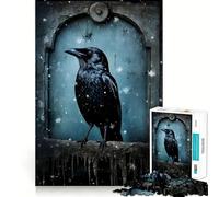 Raven Sitting On Tombstone 1000 Pieces Jigsaws Adults Puzzles Brain Workout Toy Soft Relax Image Assembly Lovely Present (38x52cm)