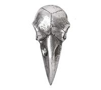 Raven Skull Antique Silver Finish Small Hand Makeup Mirror