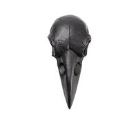 Raven Skull Black Finish Small Hand Makeup Mirror Decor