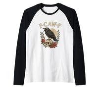 Raven Skull Floral Art for Nature Lovers Raglan Baseball Tee