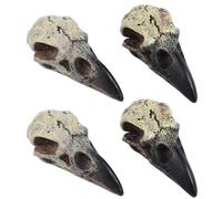 Raven Skull for Jewelry Necklace 4Pcs Halloween Simulation Gothic Raven Figurine Scary 2.36inch Resin DIY Hanging Decor Figurine Gothic Decor Skull