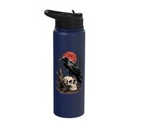 Raven, Skull, Moon | Gothic & Black Crow Stainless Steel Insulated Water Bottle
