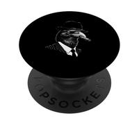 Raven Smoking Cigar Mafia Gangster Portrait PopSockets Adhesive PopGrip