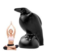 Raven Statue - 1.18x0.79 Inches Halloween Crows Artificial Feathered | Obsidian Crystal Carving Polished Black Stone Feathered Look | Crow Figurine - Halloween Decor, Witchy Desktop Ornament