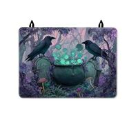 Raven Stove Top Cover for Electric Stove, Gothic Mystical Cauldron Bubbles Halloween Violet Rubber Non-Slip Kitchen Cover for Counter Space Extension Rv Kitchen Decor 28x20 Inch