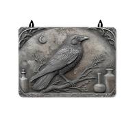 Raven Stove Top Cover for Electric Stove, Gothic Vintage Moon Branches Halloween Black Pu Surface Stovetop Cover Board for Glass Surface Kitchen Cooking Essentials 28x20 Inch