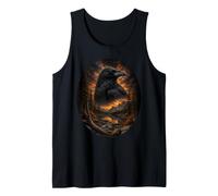 Raven Sunset Wildlife Art Black Bird Nature Graphic Tank Top