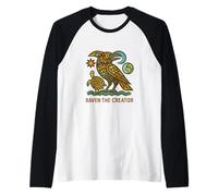 Raven The Creator Pacific Northwest Native American Legend Raglan Baseball Tee