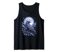 Raven Under Full Moon Mystical Night Scene Tank Top