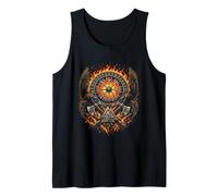 Raven Valknut Viking Norse Myth - Huginn and Muninn - Fire Tank Top
