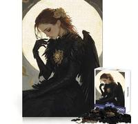 Raven Winged Woman Jigsaw Puzzle for Adults 1000 Pieces Memory Boost Group Play Pattern Assembly Xmas Surprise (38x52cm)