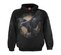 Raven Wise Hoodie Spiral Direct Black L