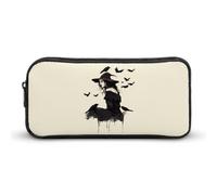 Raven Witch Hawollen Cute Pencil Case Large Capacity Portable Zippered Pen Pouch Bag for Office Unisex