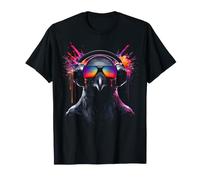 Raven with Headphone and Sunglasses T-Shirt