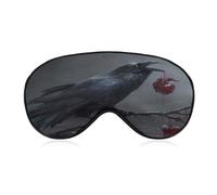 Raven with Heart Comfortable Sleep Mask with Adjustable Strap Soft Eyeshade for Night Sleeping Flight Nap Travel