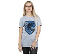Ravenclaw Crest Flat Cotton Boyfriend T-Shirt Harry Potter Grey L