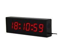 Ravencourt Digital LED Clock with Timer Functions ¦ For Schools, Gyms, Offices And Homes ¦ Aluminium Alloy ¦ Remote Controlled ¦ Mains Powered ¦ Black With Red Digits ¦ Medium