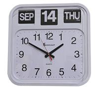 Ravencourt Large Flip Calendar Wall Clock, For Offices Or Public Sector, Stylish, Easy Read, High Contrast Clock Face, Dementia Care, size 42cm x 44cm c 10cm, White