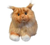 Ravencourt Living Robotic Companion Cat, Cuddly Plush with Purring Sound, Tan Colour