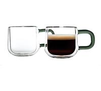 Ravenhead Double Wall Set of 2 Designer Glass Espresso Cups 9 cl Capacity, 16 x 9 x 9 cm