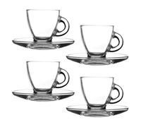 Ravenhead Entertain Set Of 4 Glass Espresso Cup & Saucer Set, 8 Cl