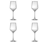 Ravenhead Luxe Set of 4 Red Wine Glasses | 500ml Recycled Glass with Fluted Embossed Design | 50cl Elegant Wine Glass Set for Dining & Entertaining, Dishwasher Safe
