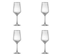 Ravenhead Luxe Set of 4 White Wine Glasses | 400ml Recycled Glass with Fluted Embossed Design | 40clElegant Wine Glass Set for Dining & Entertaining, Dishwasher Safe