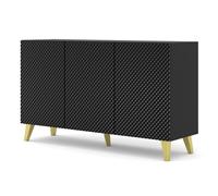 Ravenna PC Cabinet 150 2D1D diamond MDF white black gloss + plastic legs