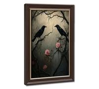 Ravens And Roses Valentine's Day Wall Art Canvas Poster Wall Art Decor Print Picture Paintings for Living Room Bedroom Decoration 20" L X 30" W
