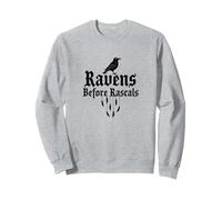 Ravens Before Rascals: Mystical Corvid Gothic Art Sweatshirt, Adult Unisex, Heather Grey, XXL
