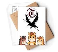 Ravens Birds Flying Animals Postcards Envelopes Cards Mailing Year Horse