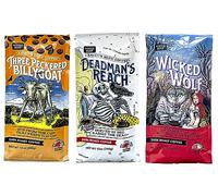 Raven's Brew Whole Bean Variety Pack - 3 Delicious Flavors - Wicked Wolf, Three Peckered Billy Goat and Deadman's Reach - 12 oz each
