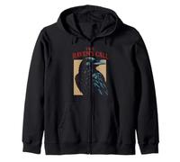 Raven's Call Creepy Night Women's Crow Zip Hoodie