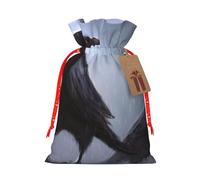 (Ravens) Christmas Burlap Gifts Bag With Drawstring Xmas Linen Burlap Gift Candy Pouch For Wedding Party Festival Decorating S