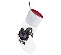 Ravens Christmas Stockings 18" Large Xmas Stockings with White Super Soft Plush Cuff Hanging Ornaments for Christmas Tree Stairs Fireplace Hanging Xmas Family Holiday Party Decorations