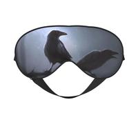 Ravens Double Sided Sleep Mask, Adjustable Blackout, Silk-Like Eye Mask for Sleeping,Travel, Soft, Breathable, Lightweight Comfortable Blindfold