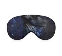 Ravens Feathers Galaxy Starry Sky Blackout Sleep Mask for Side Sleeper Soft Covers for Travel Essentials Nap