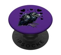 Ravens Halloween Hearts Raven Birds Crow Crows PopSockets Adhesive PopGrip