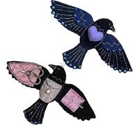 Ravens Keepsake - Guardian of Stitches, Luna Crow Sewing Case, Handmade Felt Sewing Kit Organizer with Scissor Pocket, Pin Cushion Wings, Needle Book Gift for Craft Lover Mom and Women (Mixed)
