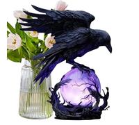 Raven's Moonlight Gothic Led - Glowing Raven Lamp | “Raven’s Moonlight” Gothic LED Lamp Violet Fantasy Mysterious Artistic Desktop Decor for Living Room Home Dorm Apartment Nightstand