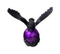 Raven's Moonlight Gothic LED Lamp Resin 3D Hollow Raven On Glowing Orb Gothic Lamp Lantern with Soft Violet Light USB Charging Table Lamps for Home Decoration Collectors Bedside Living Room