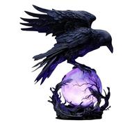 Raven's Moonlight Gothic Led Table Lamp, Spooky Crow Figurine Desk Lamp for Bedroom, Mysterious Gothic Black Bird Night Light, Novelty Halloween Glowing Orb Raven Lamps, for Halloween Decor