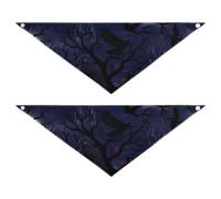 Ravens Moons and Dark Trees Pet Triangle Scarf Soft Light Skin 2 Packs for a Gift Pets Want to Ddress Up 25 1 × 9 8in