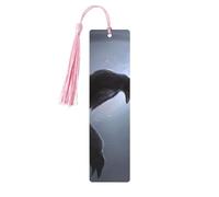 Ravens Print 5pcs Wooden Bookmarks with Tassels, Reading Page Markers Book Marks, Gifts for Men Women