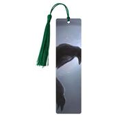 Ravens Print 5pcs Wooden Bookmarks with Tassels, Reading Page Markers Book Marks, Gifts for Men Women